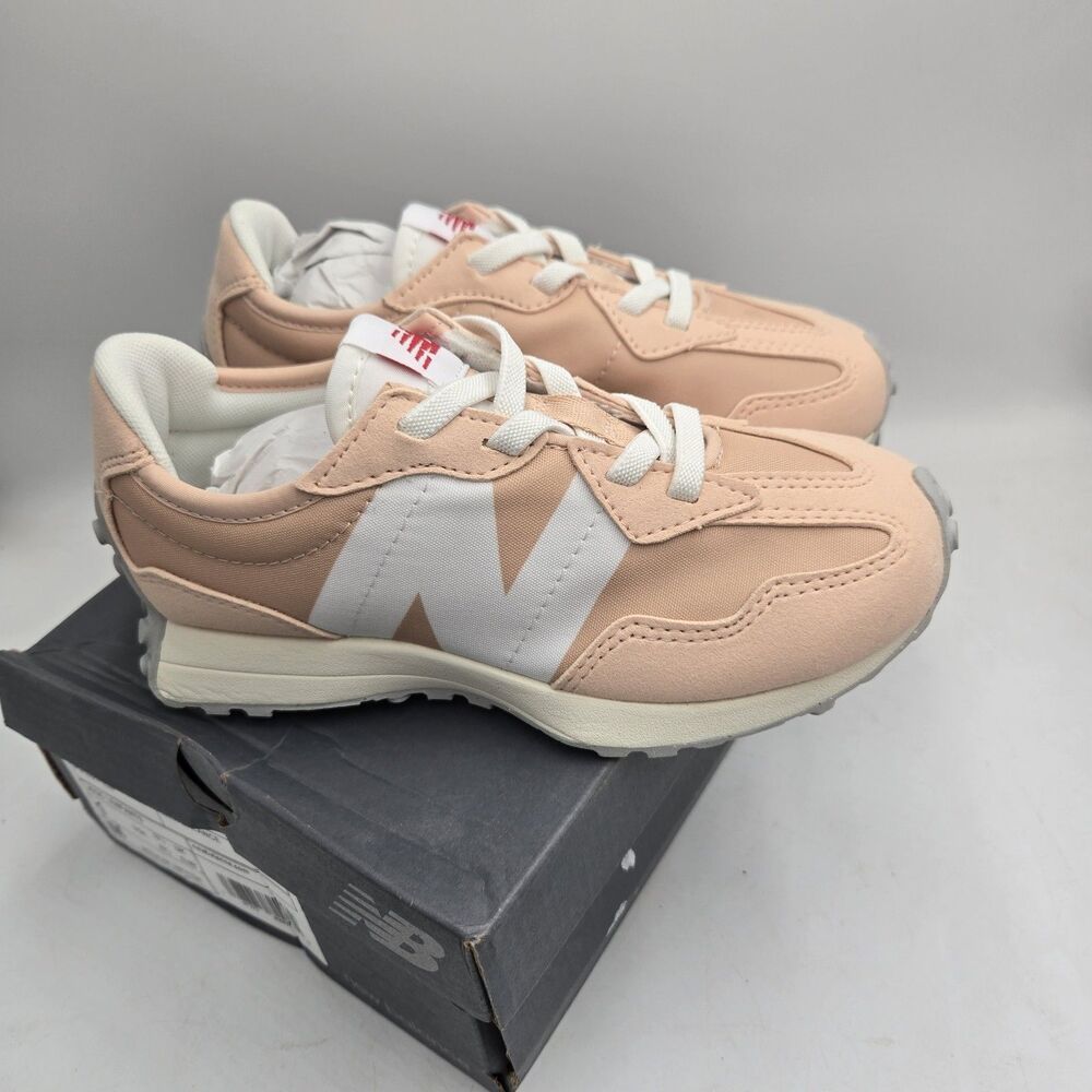 New Balance 327 Girls Size 1 M Peach Pink White Sneakers PH327LN New